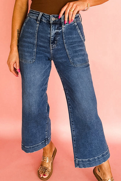 Breen Cropped High Rise Wide Leg Jeans