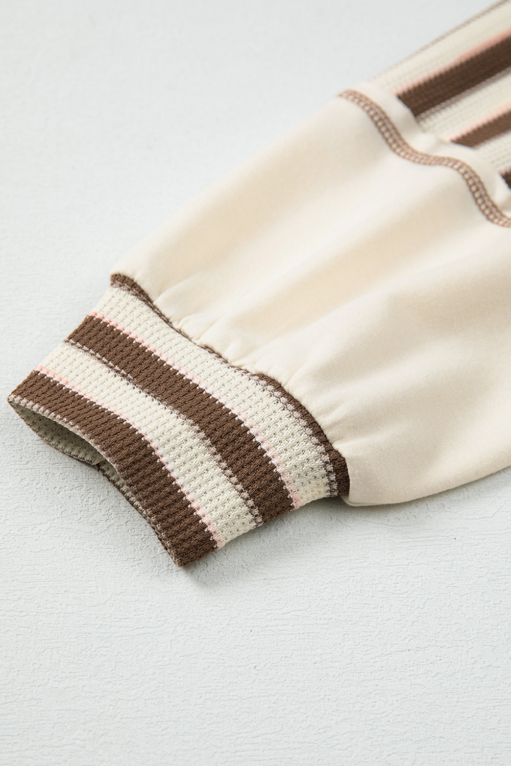 Pink Striped Patchwork Oversized Pullover Top