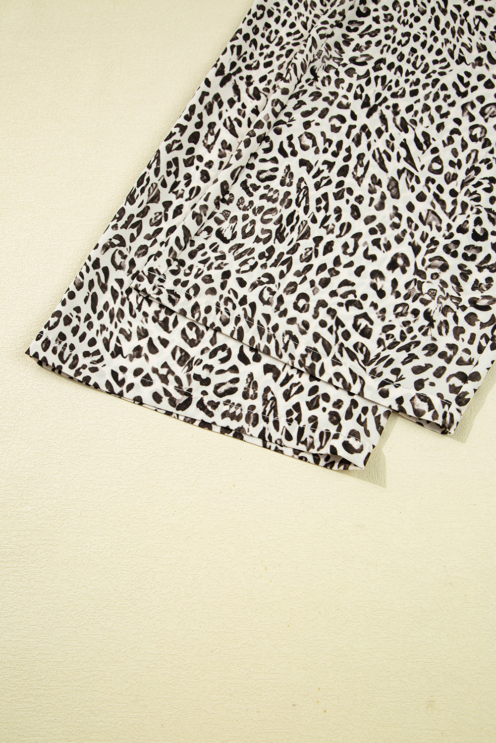 Khaki Leopard Drawstring Loose Pants