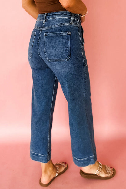 Breen Cropped High Rise Wide Leg Jeans