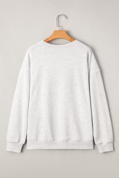 Black GAME DAY Vintage Washed Letter Graphic Baggy Sweatshirt